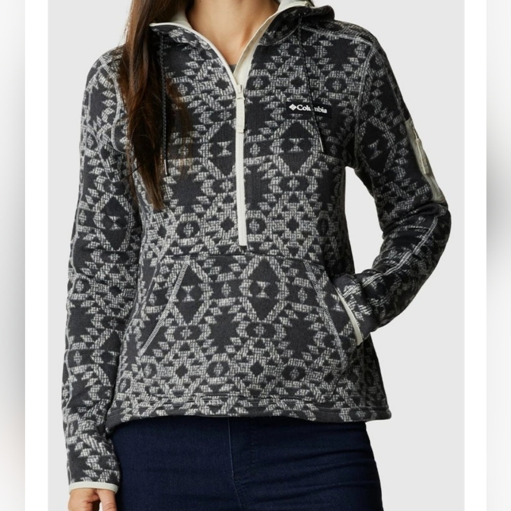 Columbia Sweater Weather Hooded Pullover Size Small Chalk Blanket Colorway